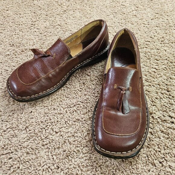 Born Tassel Loafers Mens 9 Brown Leather Slip On Dress Shoes B-6203 Handcrafted - Picture 2 of 10